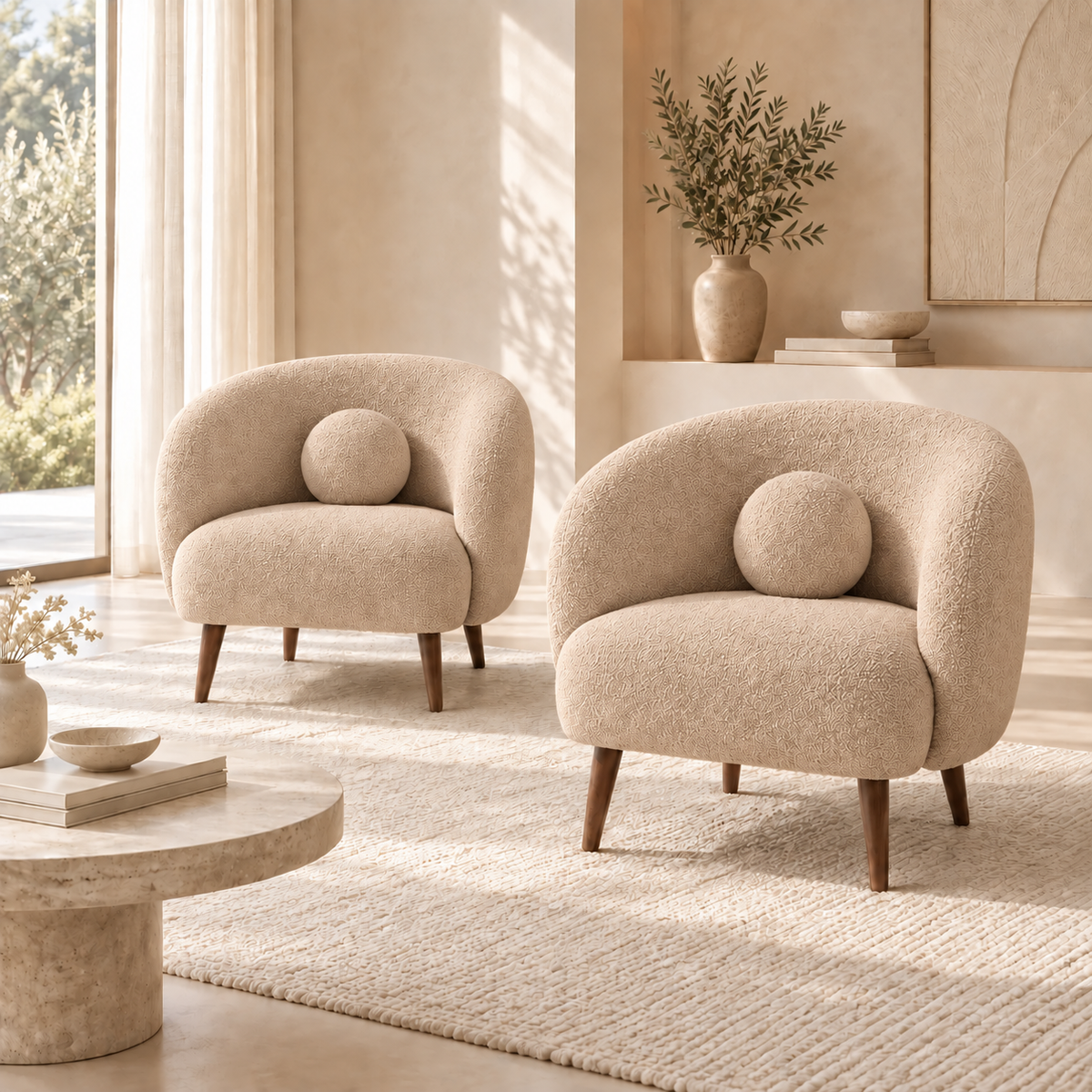 Pack de 2 Fauteuils Bouclette