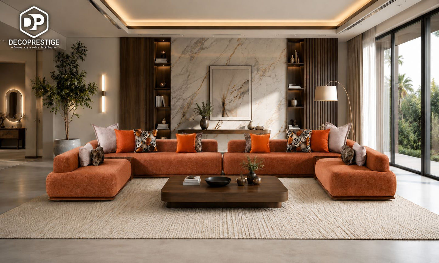 Canapé Panoramique U – Élégance Contemporaine & Confort Premium