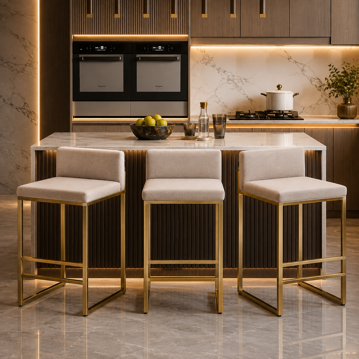 TABOURET DE BAR MODERNE EN VELOURS