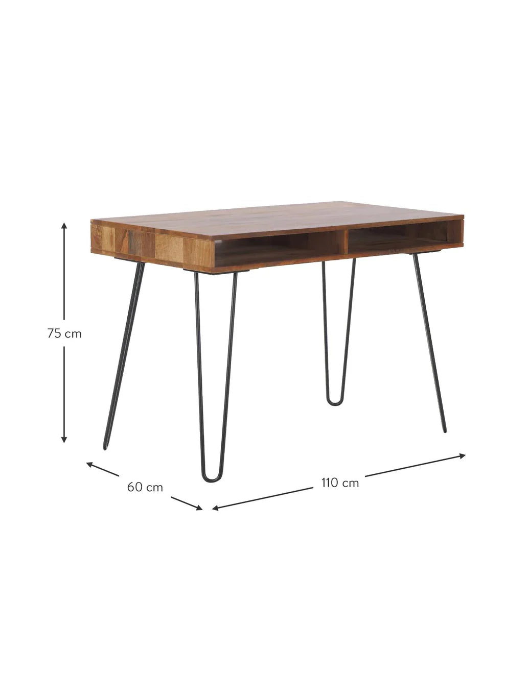 Bureau Console Design en Bois & Métal