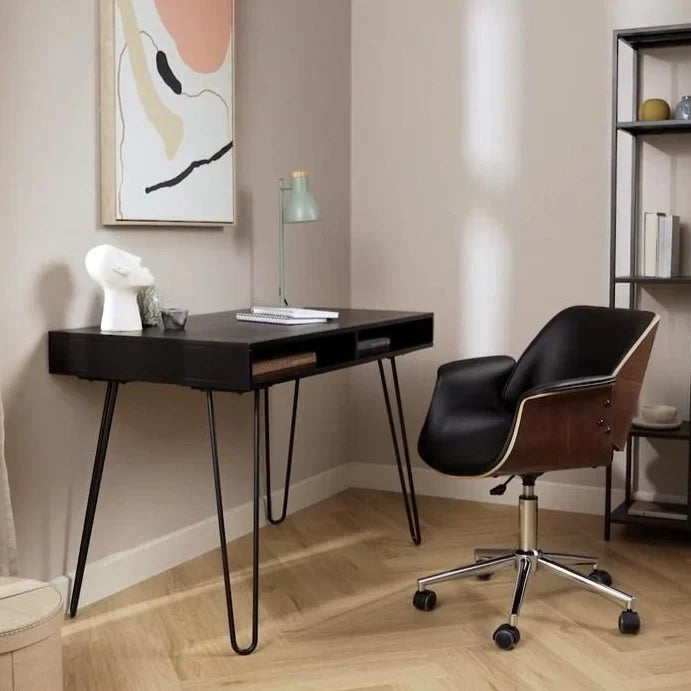 Bureau Console Design en Bois & Métal