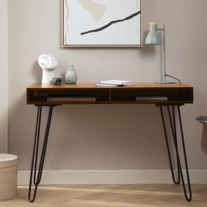 Bureau Console Design en Bois & Métal