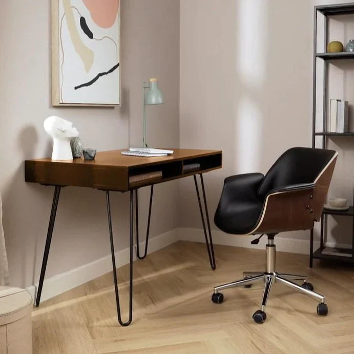 Bureau Console Design en Bois & Métal