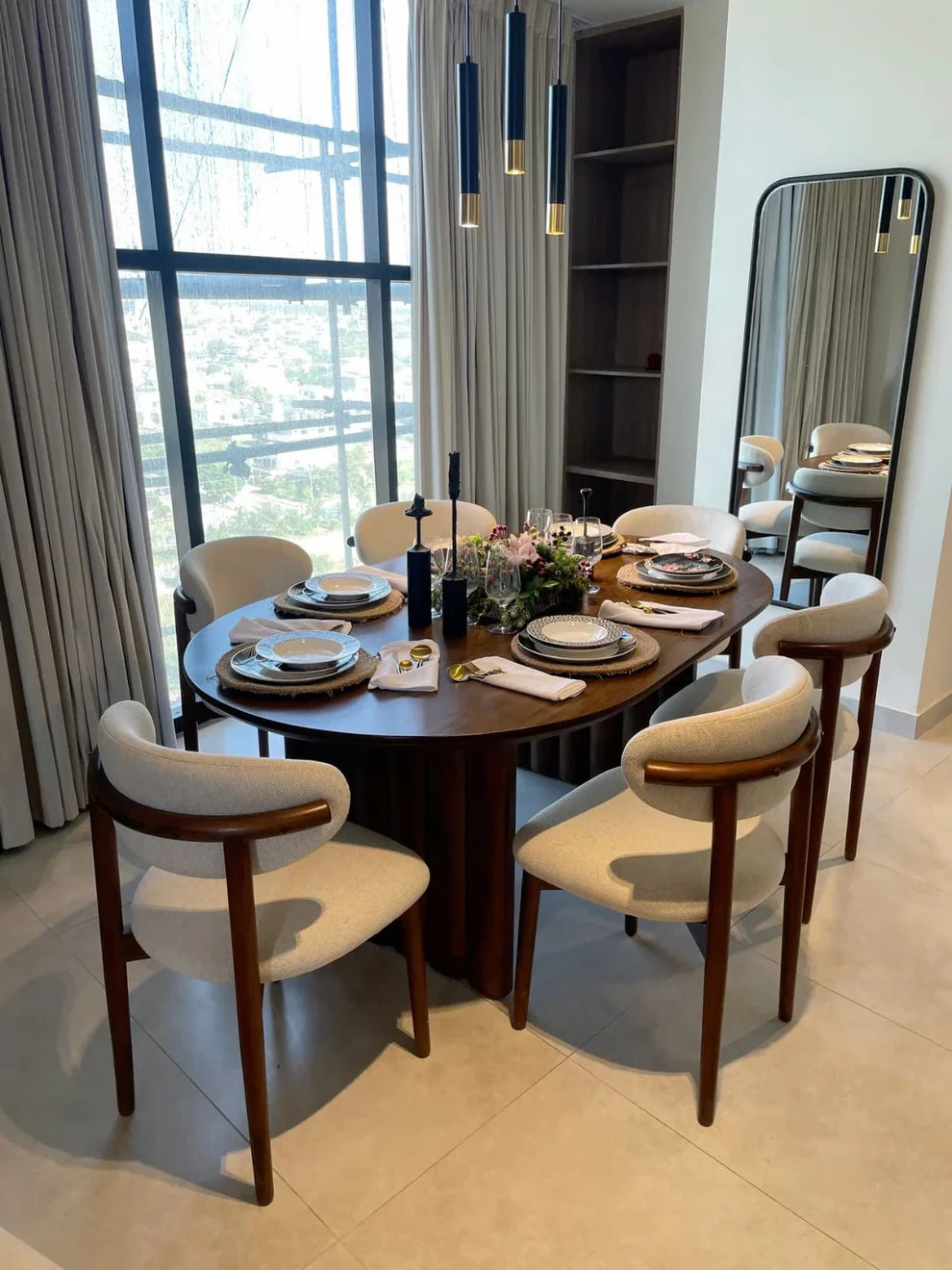 Pack PRESTIGE – Table à Manger Ovale + 6 Chaises