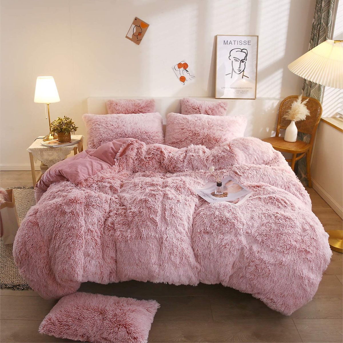 Parure de lit en fausse fourrure