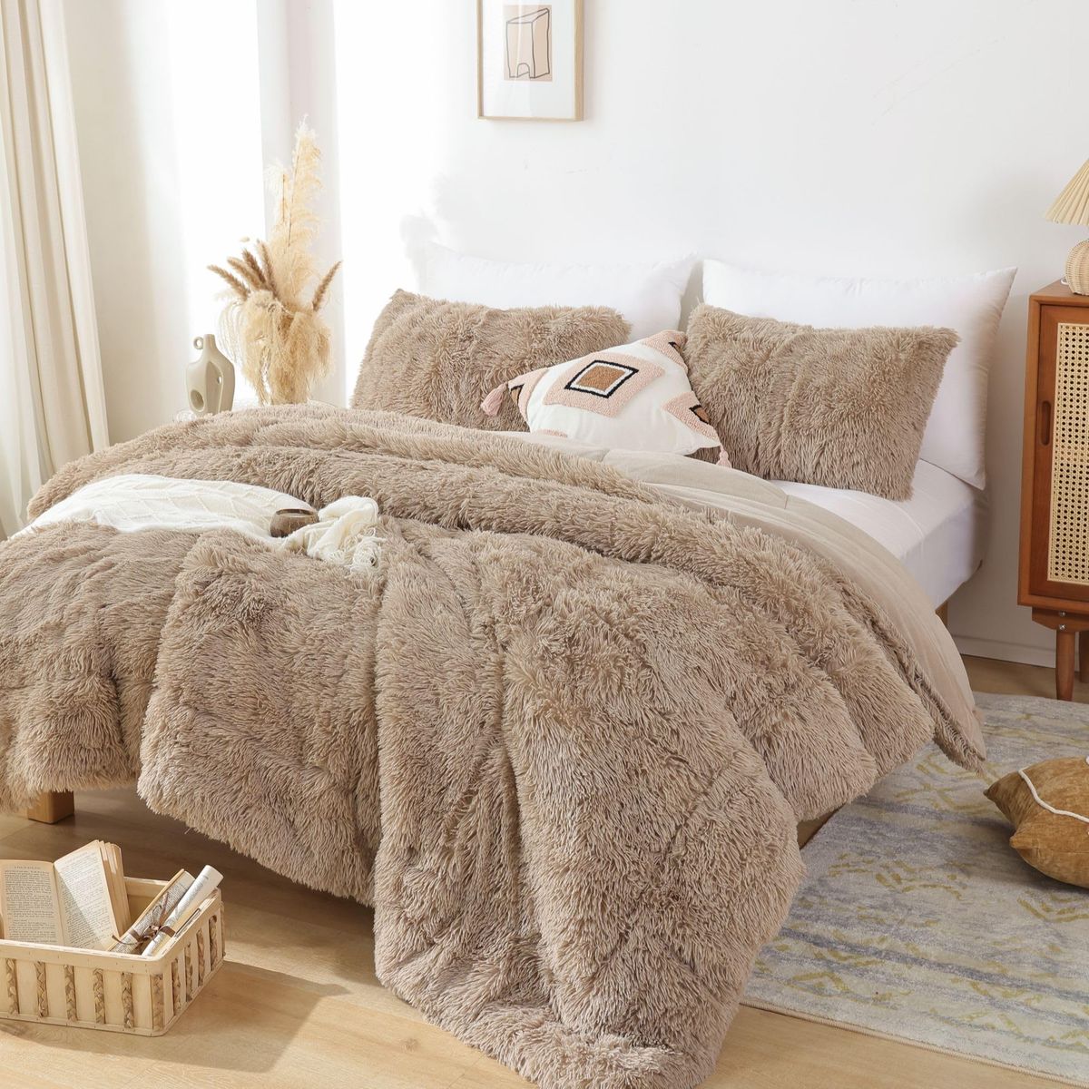 Parure de lit en fausse fourrure