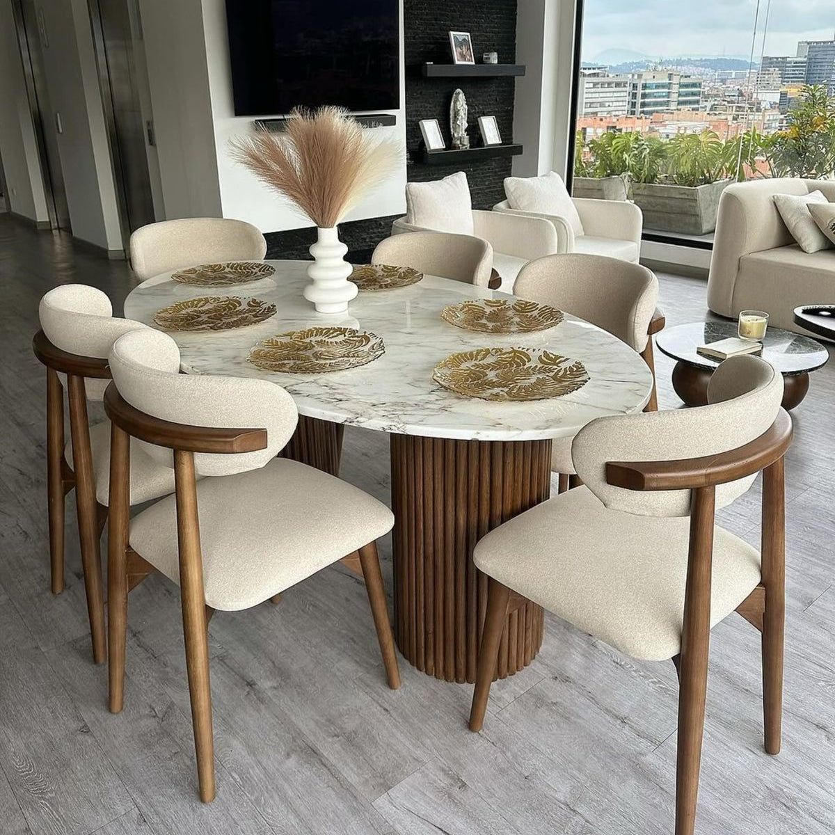 Pack PRESTIGE – Table à Manger Ovale + 6 Chaises