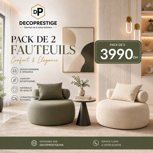 Pack 2 CHAISE D'APPOINT