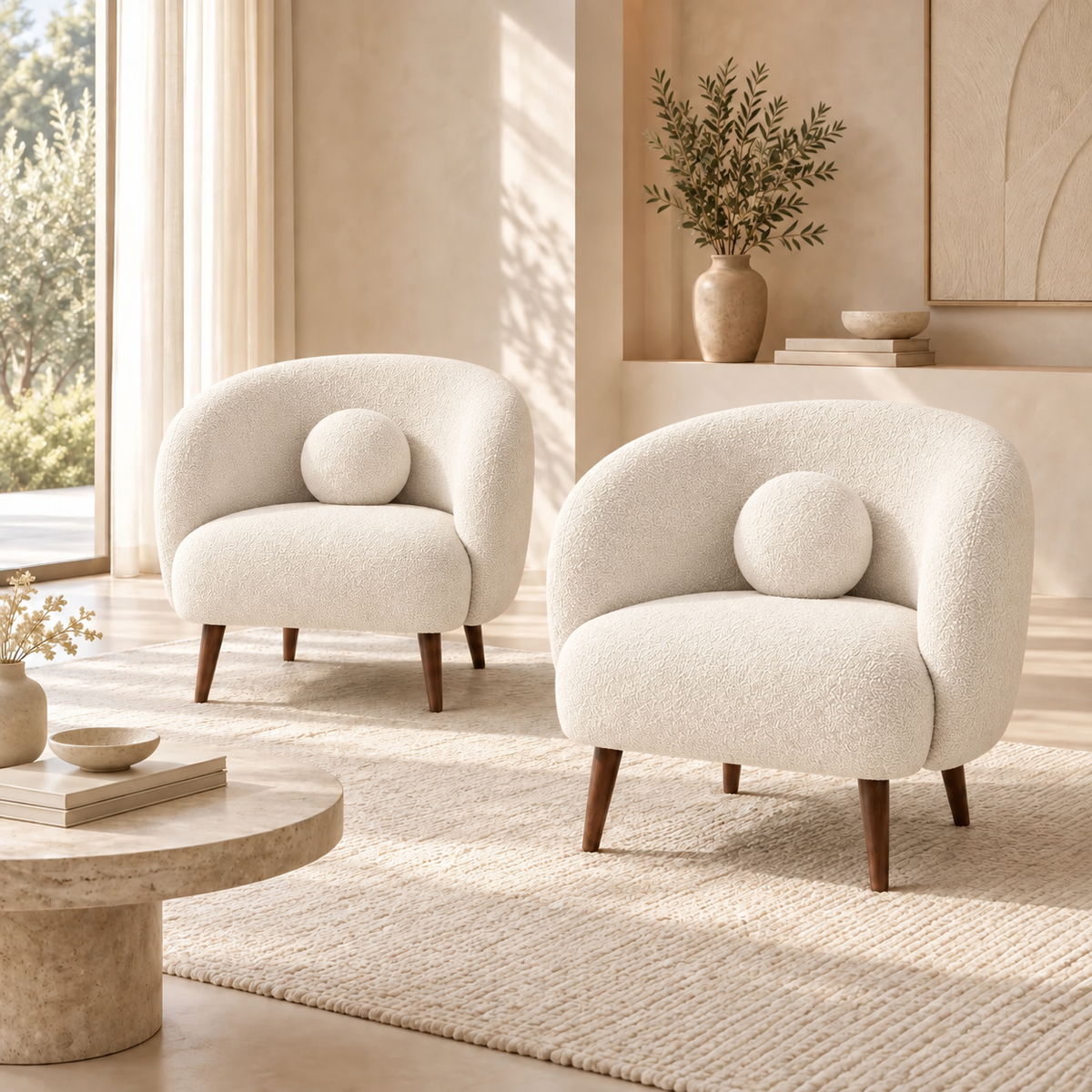 Pack de 2 Fauteuils Bouclette