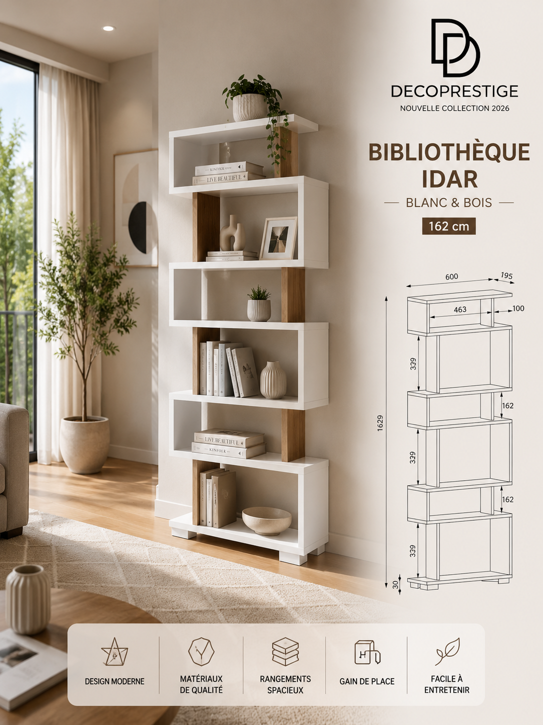Bibliothèque IDAR – Blanc & Bois