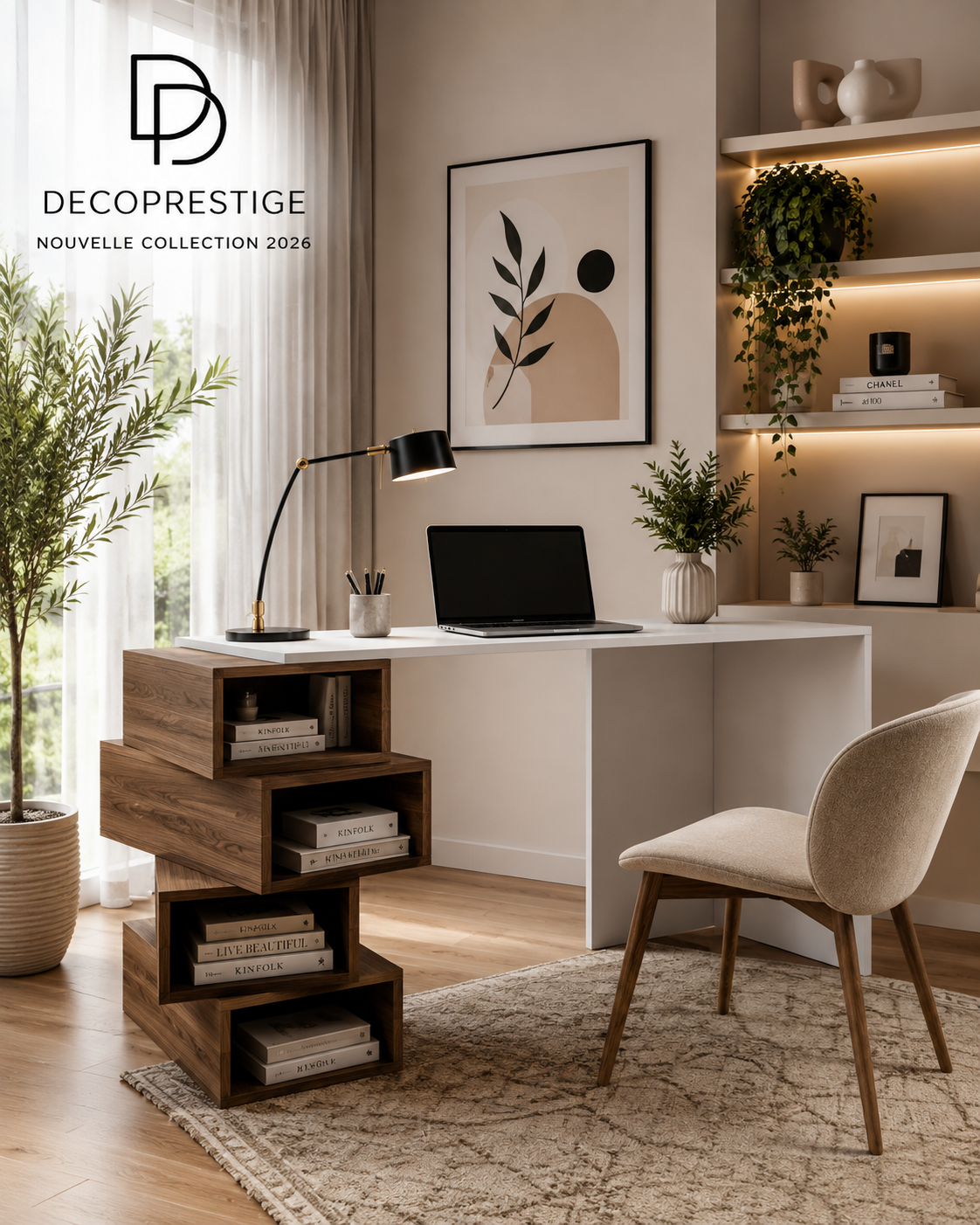 Bureau AKIR – Noyer & Blanc