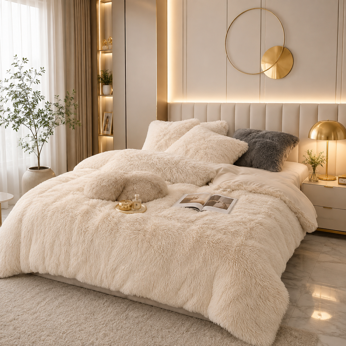 Couvre-Lit en Fausse Fourrure