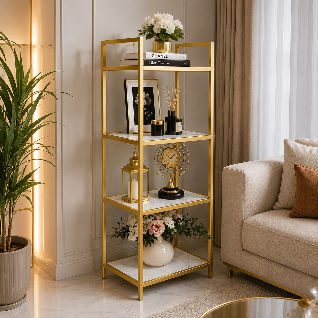 Étagère de rangement autonome pour salle de bain