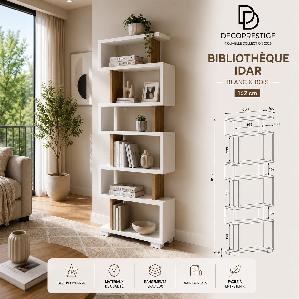 Bibliothèque IDAR – Blanc & Bois