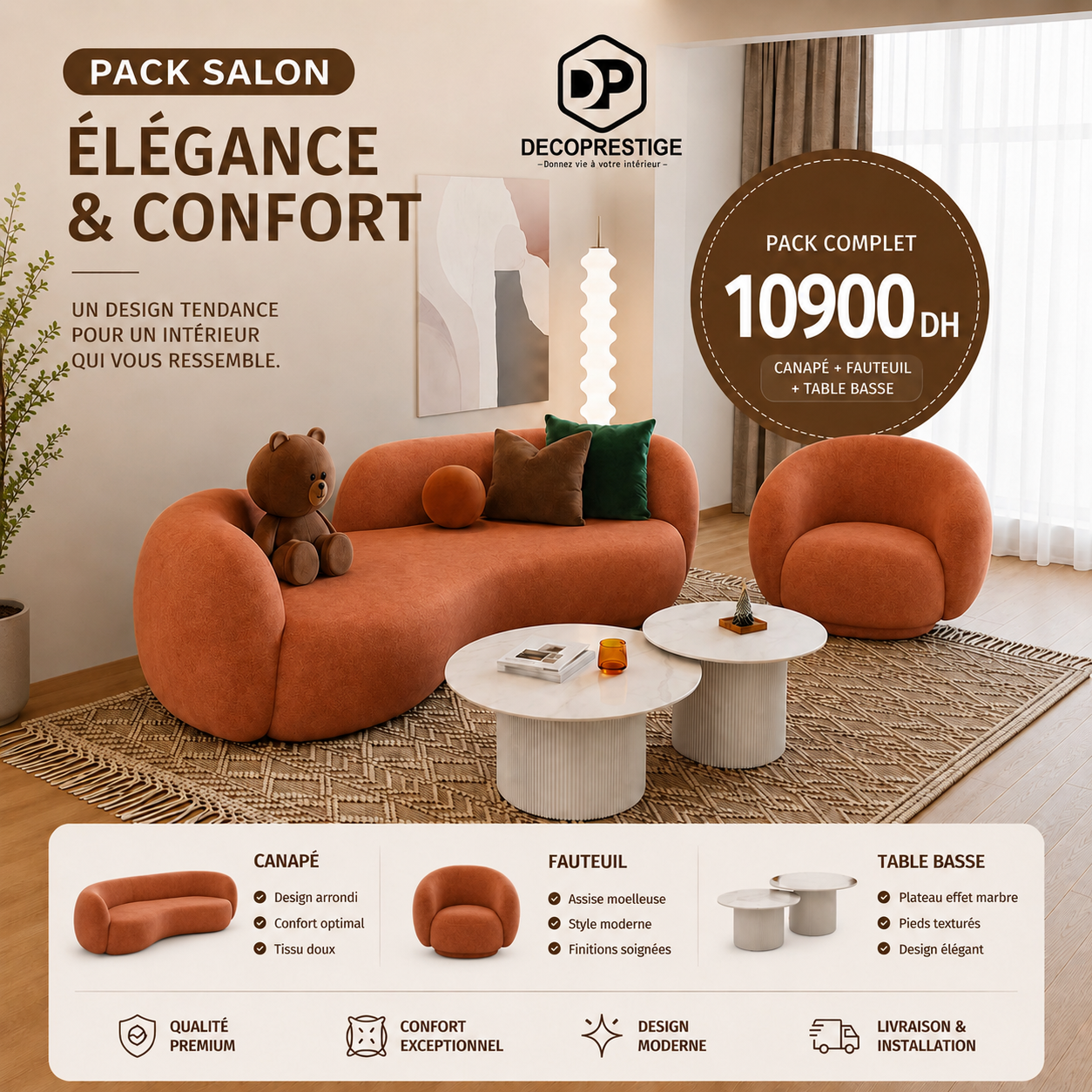 Pack Salon Élégance & Confort